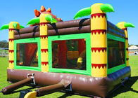 เกมกลางแจ้งสำหรับเด็กและผู้ใหญ่ 0.55 มม. PVC Dinosaur Inflatable Bouncy Castle Rental
