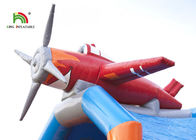 เครื่องบินสีแดงปราสาทกระโดดพองกับโกหกเพลโตสารหน่วงไฟ 0.55mm ผ้าใบกันน้ำพีวีซี
