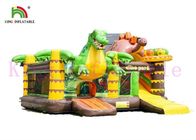 ธีมไดโนเสาร์พีวีซีระเบิดปราสาท Bouncy ด้วย Slide Jungle Adventure สำหรับเด็ก