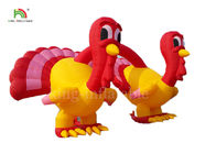 ซุ้มโค้งพองไก่สีแดงและเหลืองโฆษณาสุขสันต์วันคริสต์มาสโปรโมชั่นวันขอบคุณพระเจ้า