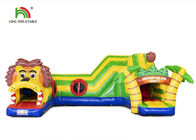 PVC Outdoor Lion Carton Bounce Obstacle Course 6.5 * 5.5 * 3.2m