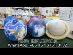 Giant Inflatable Planets Globe Advertising บอลลูนตกแต่งพร้อมไฟ LED