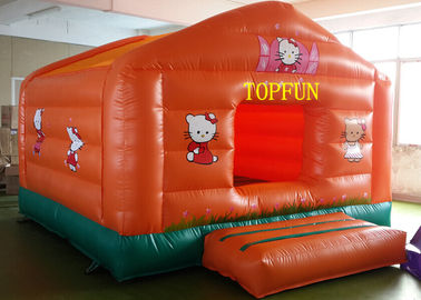 จักรเย็บผ้าพีวีซีผ้าใบกันน้ำคู่ปราสาทกระโดดพอง Hello Kitty