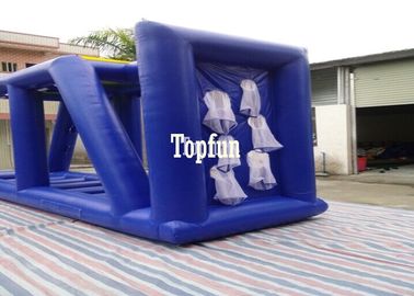 ผ้าใบกันน้ำพีวีซีสีฟ้าหลักสูตรอุโมงค์ทำให้พองบาสเกตบอลอุปสรรค