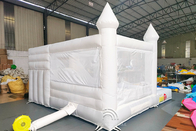 King Inflatable สีขาวปราสาทตีกลับสไลด์บอล Pit Combo Jumper Bouncy House งานแต่งงานตกแต่ง Jumping Bed