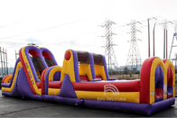 เช่าหลักสูตรอุปสรรคทำให้พอง Blow Up Bounce House Wipeout Races สำหรับผู้ใหญ่ Kids