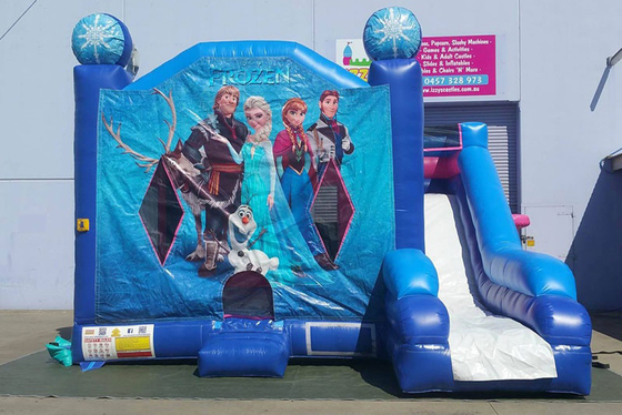 คอมโบปราสาท Bouncy แช่แข็ง Commercial Bounce House กระโดดพอง Bouncer พร้อมสไลด์สำหรับเด็ก