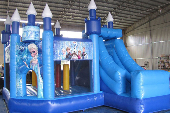 คอมโบปราสาท Bouncy แช่แข็ง Commercial Bounce House กระโดดพอง Bouncer พร้อมสไลด์สำหรับเด็ก