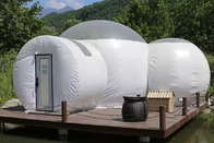 PVC Bubble Tent House พร้อมห้องนอน Outdoor Camping Hotel สีขาวครึ่งใสปกป้องความเป็นส่วนตัวเต็นท์เป่าลม Room