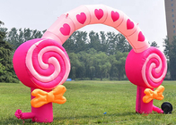 Pink Children'S Birthday Party Decoration Inflatable Candy Floss Arch For Festival