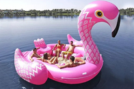 ยักษ์สีชมพูนกกระเรียนพองสระว่ายน้ำลอยกลางแจ้งทะเลสาบผู้ใหญ่ลอยทำให้พองสำหรับงานปาร์ตี้