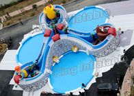 0.9 มม. PVC Bear Haunt Inflatable Water Parks 3 Pool Three สำหรับกลางแจ้ง