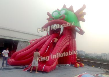 สไลเดอร์เป่าลมมังกรแดงสวยงามพร้อม Moster รุ่น PVC สำหรับผู้ใหญ่