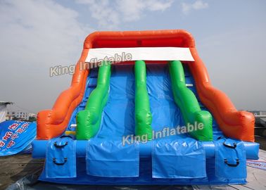 6 * 6 m Kids Love Double Lane สไลด์น้ำทำให้พองสำหรับสนามเด็กเล่นกลางแจ้ง