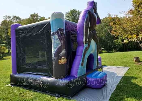 Batman Combo Bouncer เป่าลมสีน้ำเงินพร้อมสไลด์ Bouncy Castle Bounce House ให้เช่า