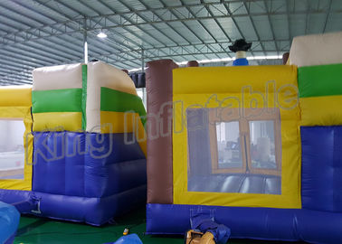 สนามเด็กเล่นกลางแจ้ง Pirate Inflatable Inflatable Jumping Castle สีเหลืองและสีน้ำเงิน