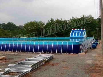 สระว่ายน้ำเฟรมขนาดใหญ่ / Rainbow Slide สวนน้ำทำให้พองที่น่าตื่นตาตื่นใจเพื่อความบันเทิง
