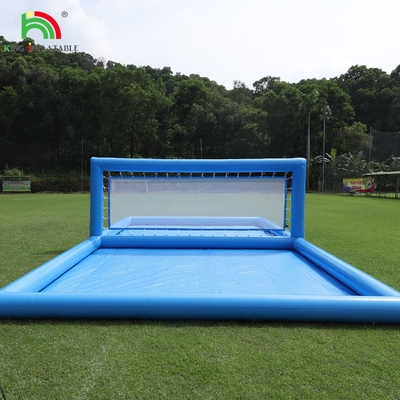 33x16.5x7FT สนามวอลเลย์บอลแบบอัดลม วอลเลย์บอลชายหาด เครือวอลเลย์บอลสระว่ายน้ํา สนามน้ําที่มีปั๊มอากาศสําหรับการเล่นกลางแจ้ง