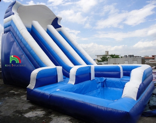 คุณภาพดีโค้งสองเลน บล็อปขึ้นเด็กน้ํา inflatable slide