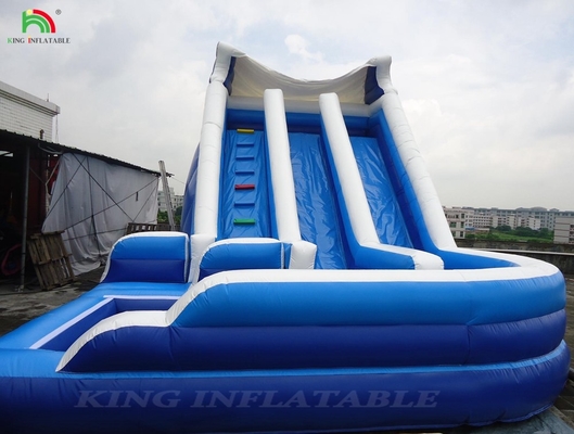 คุณภาพดีโค้งสองเลน บล็อปขึ้นเด็กน้ํา inflatable slide