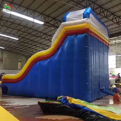 สไลด์แห้งอัดลม Outdoor Bouncy สไลด์น้ําอัดลมสําหรับสระว่ายน้ํา สไลด์อัดลมสําหรับสวนน้ํา