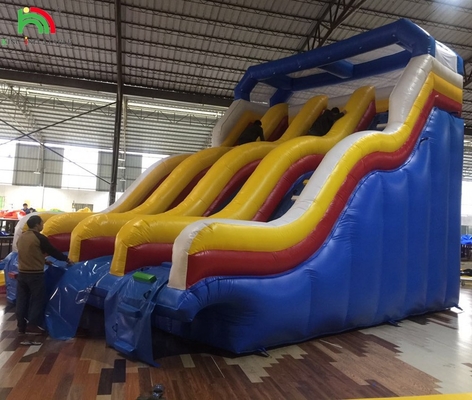 สไลด์แห้งอัดลม Outdoor Bouncy สไลด์น้ําอัดลมสําหรับสระว่ายน้ํา สไลด์อัดลมสําหรับสวนน้ํา
