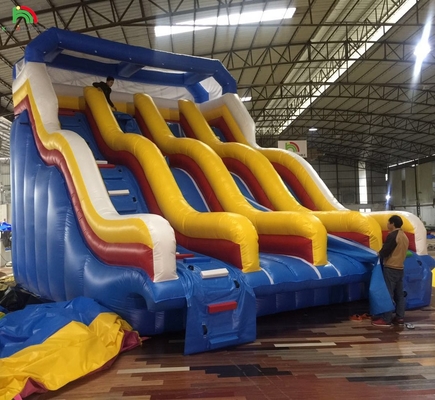 สไลด์แห้งอัดลม Outdoor Bouncy สไลด์น้ําอัดลมสําหรับสระว่ายน้ํา สไลด์อัดลมสําหรับสวนน้ํา