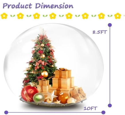 10FT หิมะบอลลอย 0.5 มม PVC เครื่องประดับคริสต์มาสต์ ใหญ่โปร่งใส หิมะบอลลอย Igloo Tent