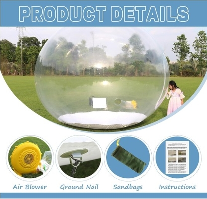 10FT หิมะบอลลอย 0.5 มม PVC เครื่องประดับคริสต์มาสต์ ใหญ่โปร่งใส หิมะบอลลอย Igloo Tent