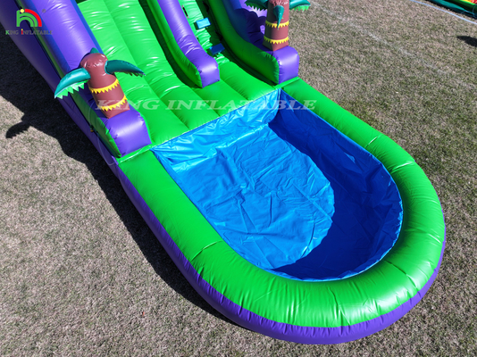 ราคากลาง PVC ที่ลมน้ําในลานหลังบ้านกลางแจ้ง เด็ก ลานน้ําที่มีสระว่ายน้ําขนาดใหญ่และเครื่องเป่าน้ํา 1100W