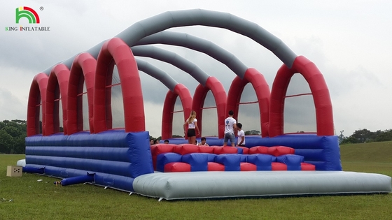 PVC Tarpaulin 5k โครงการอุปสรรคแบบอัดลม คอมโบ สไลด์ขนาดใหญ่ อินเตอร์เอคทีฟ Adult Inflatable Obstacle