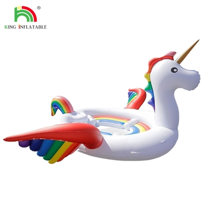 6 คน ลมพัดลม Unicorn น้ํา Mount ทะเล ทะเล สระว่ายน้ํา Float น้ําของเล่น Giant Unicorn ลมพัดลม นอนลอยสําหรับปาร์ตี้น้ํา