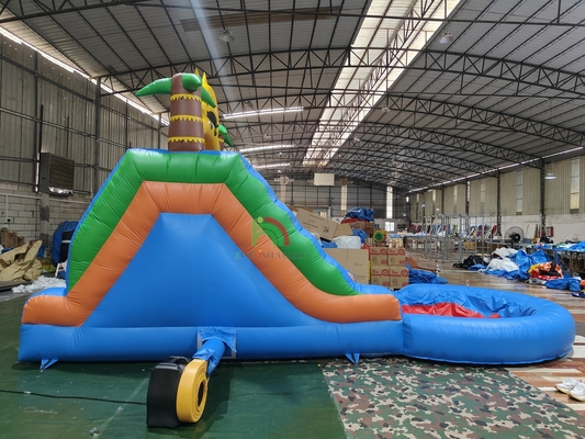 ผู้ใหญ่ เด็กน้ําสไลด์ เกรดพาณิชย์ PVC ครบสองเลนน้ําสไลด์ inflatable กับสระว่ายน้ําน้ํากระจายอากาศ