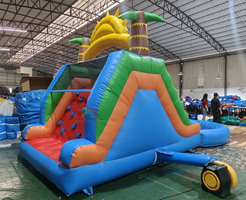 ผู้ใหญ่ เด็กน้ําสไลด์ เกรดพาณิชย์ PVC ครบสองเลนน้ําสไลด์ inflatable กับสระว่ายน้ําน้ํากระจายอากาศ