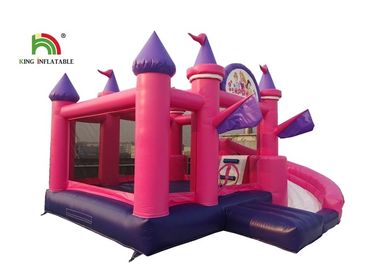 6m Inflatable Jumping Castle Bouncy มัลติคัลเลอร์ขนาดใหญ่พร้อม Curve Slide