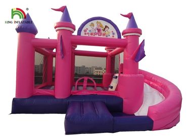 6m Inflatable Jumping Castle Bouncy มัลติคัลเลอร์ขนาดใหญ่พร้อม Curve Slide