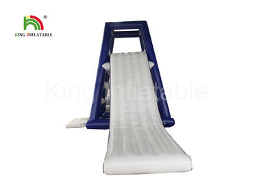 3.7 * 3.7 * 4.8m สวนน้ำ / กีฬากลางแจ้ง Blue Blow Up Tower ของเล่นน้ำพร้อมสไลด์