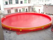 พีวีซีสีแดงรอบสระว่ายน้ำทำให้พอง / สระน้ำแบบพกพาสำหรับผู้ใหญ่และเด็ก
