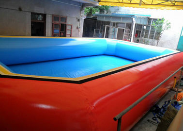 สระว่ายน้ำทำให้พอง PVC สีน้ำเงิน