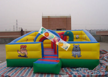 Kids Play Games Inflatable Playground / Fun City ขนาด 0.45 มม. - 0.55 มม. ผ้าใบกันน้ำพีวีซี