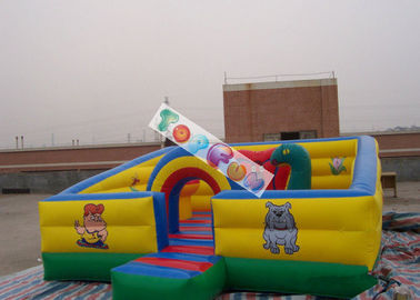 Kids Play Games Inflatable Playground / Fun City ขนาด 0.45 มม. - 0.55 มม. ผ้าใบกันน้ำพีวีซี