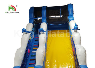 การเจาะ - พิสูจน์มหาสมุทรโลกปลาโลมาสไลด์น้ำทำให้พอง / สนามเด็กเล่นกลางแจ้งที่ทำให้พอง