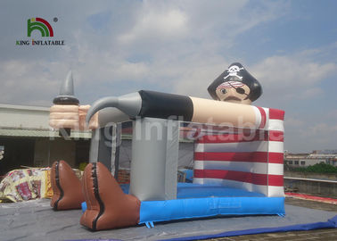 PVC Pirate Theme ปราสาทกระโดดพองโกหก 4 X 3m กลางแจ้งสีเทา