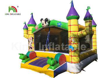 0.55mm PVC Combo มิกกี้เมาส์ปราสาทกระโดดเชิงพาณิชย์ด้วยขั้นตอน