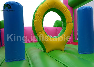PVC ทนทานสีชมพูเจ้าหญิงพองพาณิชย์บ้านตีกลับสำหรับเด็กกิจกรรมกลางแจ้ง