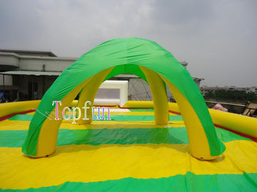 ที่มีสีสันพองเหตุการณ์แต่งงานกรีนบีชบ้านเต็นท์ 0.6 มิลลิเมตรพีวีซีผ้าใบกันน้ำ