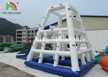 ขาว / น้ำเงินความร้อนปิดผนึกน้ำทำให้พองของเล่น / Aqua PVC ปีนทาวเวอร์ด้วยภาพนิ่ง