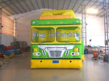 พีวีซีผ้าใบกันน้ำทำให้พองน้ำสไลด์คู่เย็บสไตล์รถบัสน่ารักสด