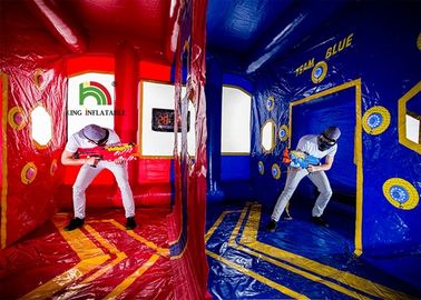 IPS น้ำเงินแดง Battle Battle สนามกีฬา Inflatable Battle เกมกีฬาด้วยการพิมพ์ดิจิตอล