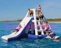 0.9 มม. เพลโตสีฟ้า / ขาวของเล่นเป่าน้ำลอยน้ำ Aqua Slide สำหรับสวนน้ำกับ CE